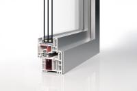 Profilquerschnitt Kunststoff-Aluminium-Fenster PaXplus 4 Alublend