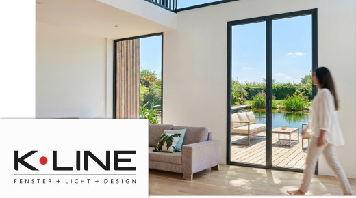 K-LINE Aluminiumfenster mit Logo