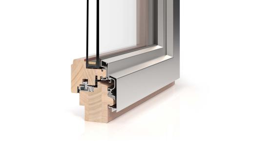Holz-Aluminium-Fenster Profil PaXoptima 78 flächenversetzt mit 3-fach Verglasung
