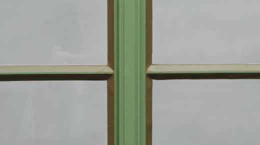 Detailansicht Sprossen und Kämpfer mit Leinöl Kittfase Holzfenster PaXsimplex