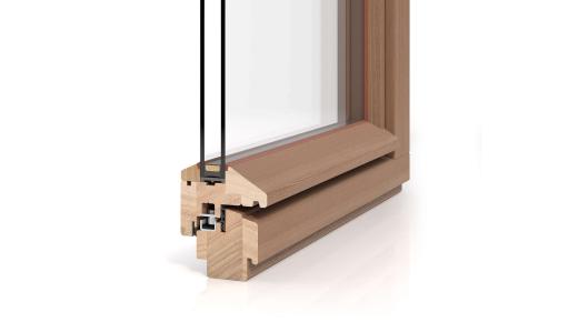 Holz-Fenster-Profil PaXretro58 mit 2-fach Verglasung