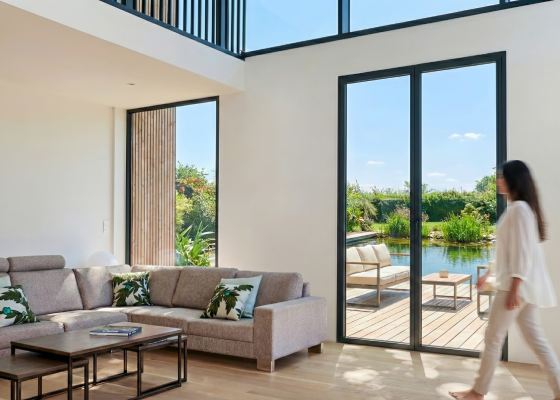 K-LINE Aluminium Terrassentür Innenansicht