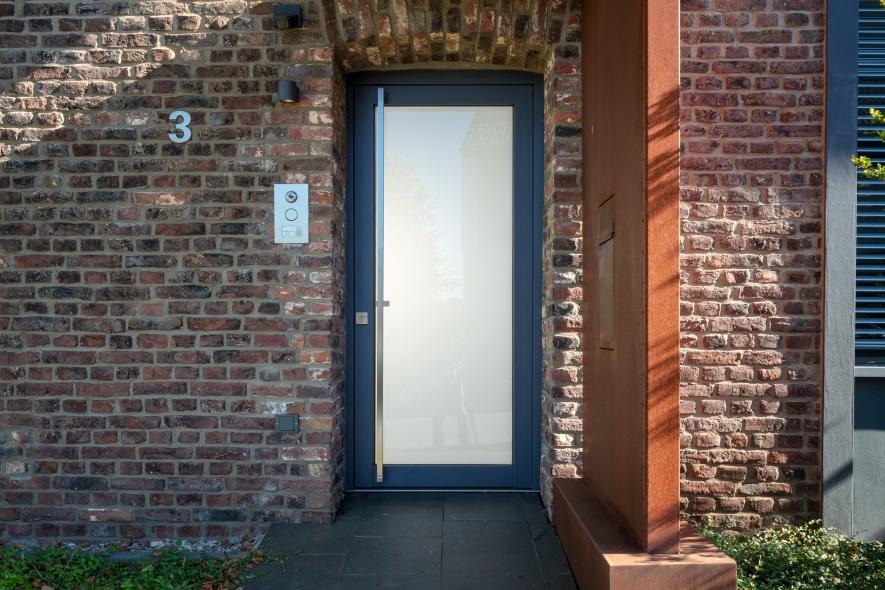 Glas-Haustür in anthrazit