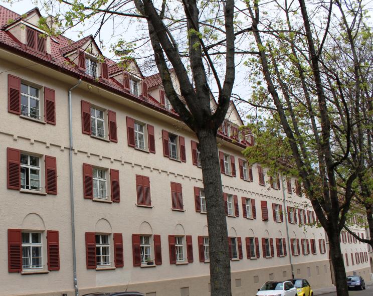 Siedlungshäuser in der Rotenbergsiedlung, Stuttgart mit PaXretro58 aus Kiefer