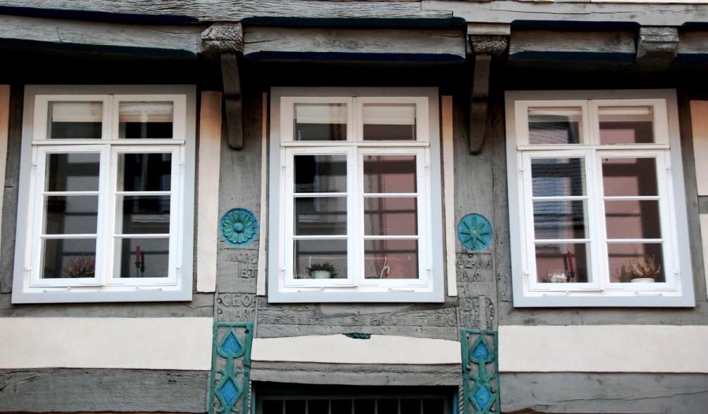 Fachwerkgebäude von 1630 mit PaXretro58 in Bad Salzuflen Nahaufnahme